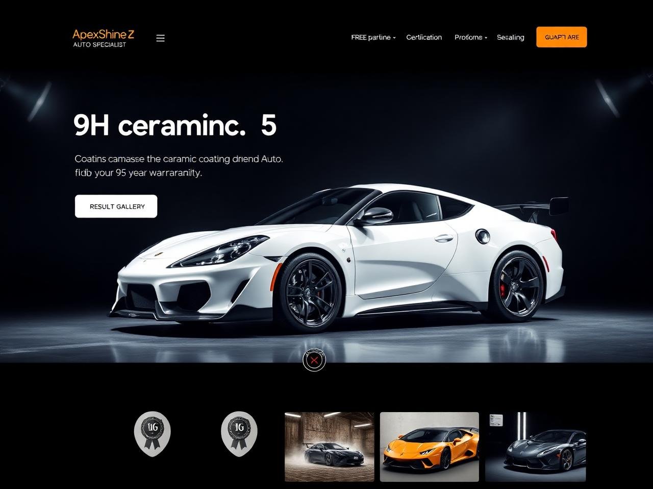 ApexShine Auto — website mockup designed by Layus Techy