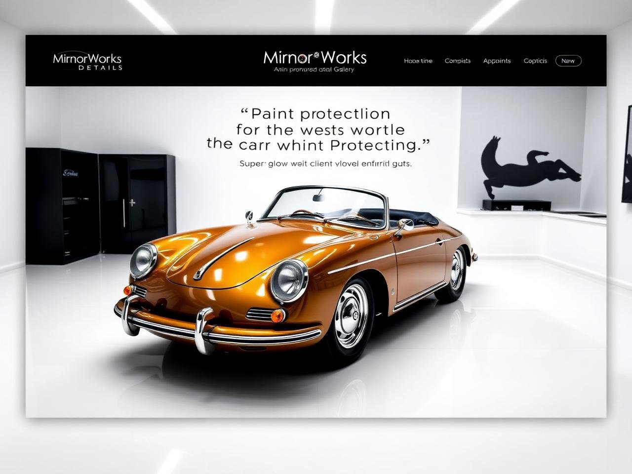 MirrorWorks Detail — website mockup designed by Layus Techy