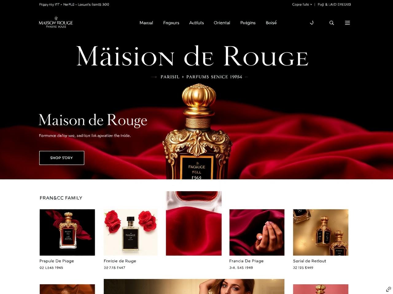 Maison de Rouge — website mockup designed by Layus Techy