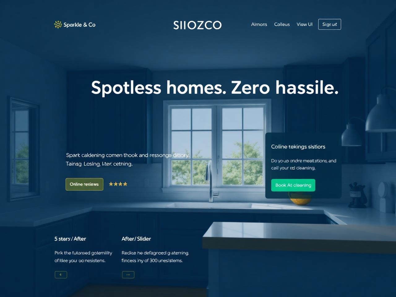 Sparkle & Co. — website mockup designed by Layus Techy