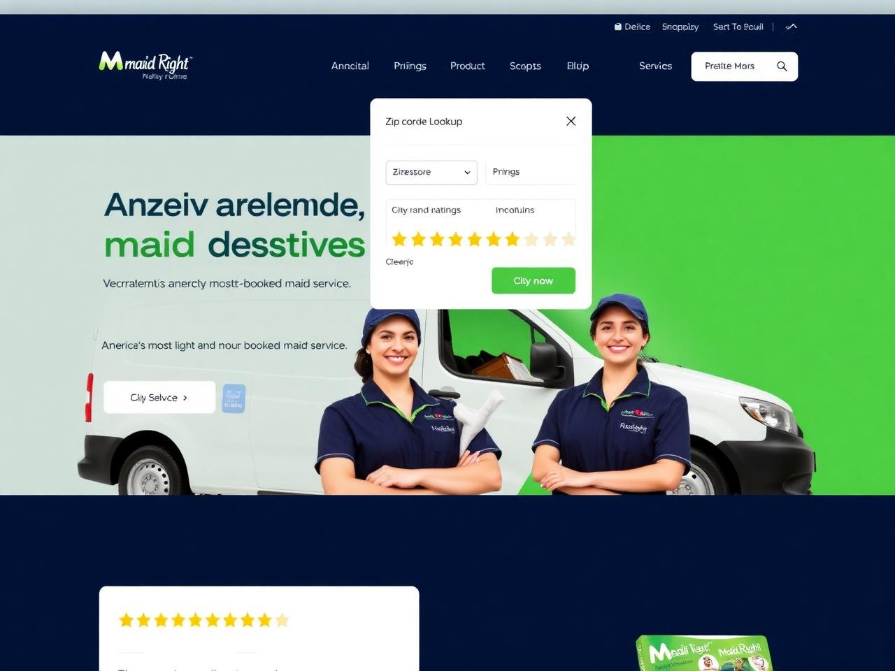 Maid Right — website mockup designed by Layus Techy
