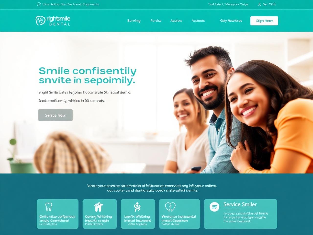 Bright Smile Dental — website mockup designed by Layus Techy