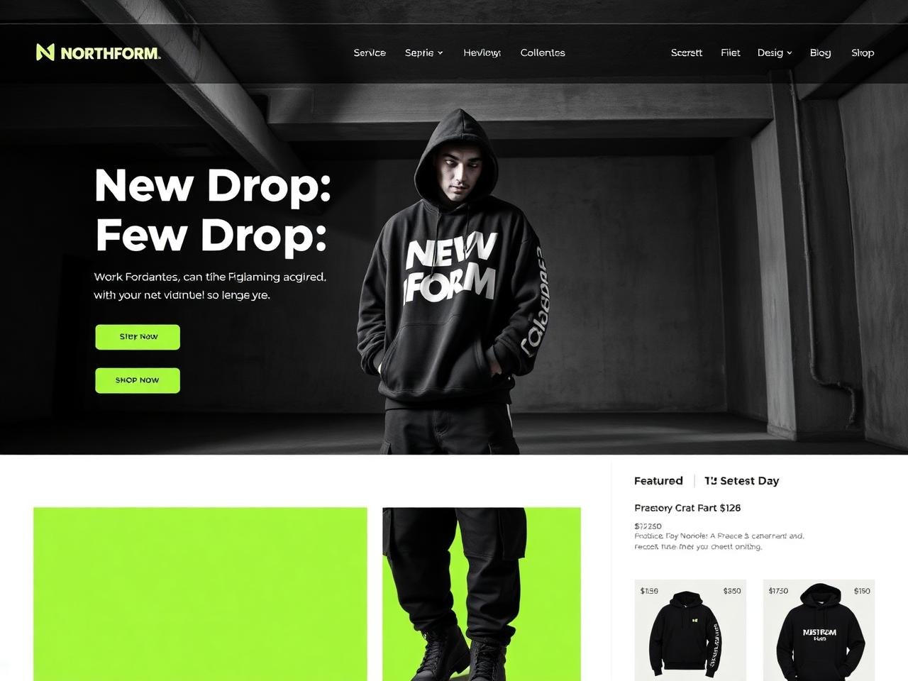 Northform Apparel — website mockup designed by Layus Techy