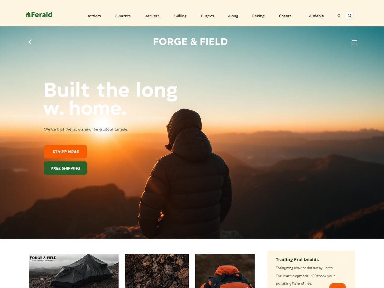 Forge & Field — website mockup designed by Layus Techy