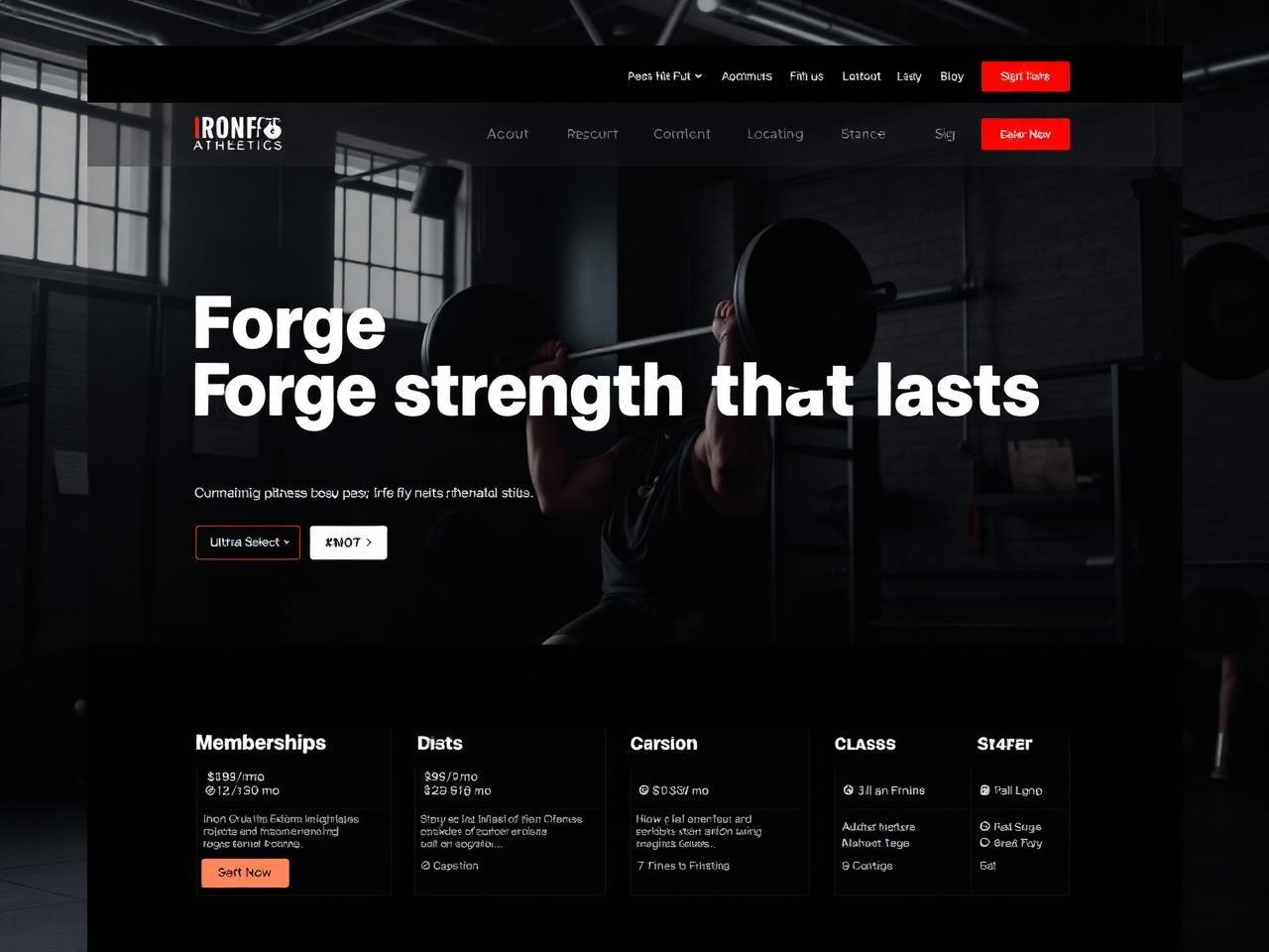 Iron Forge Athletics — website mockup designed by Layus Techy