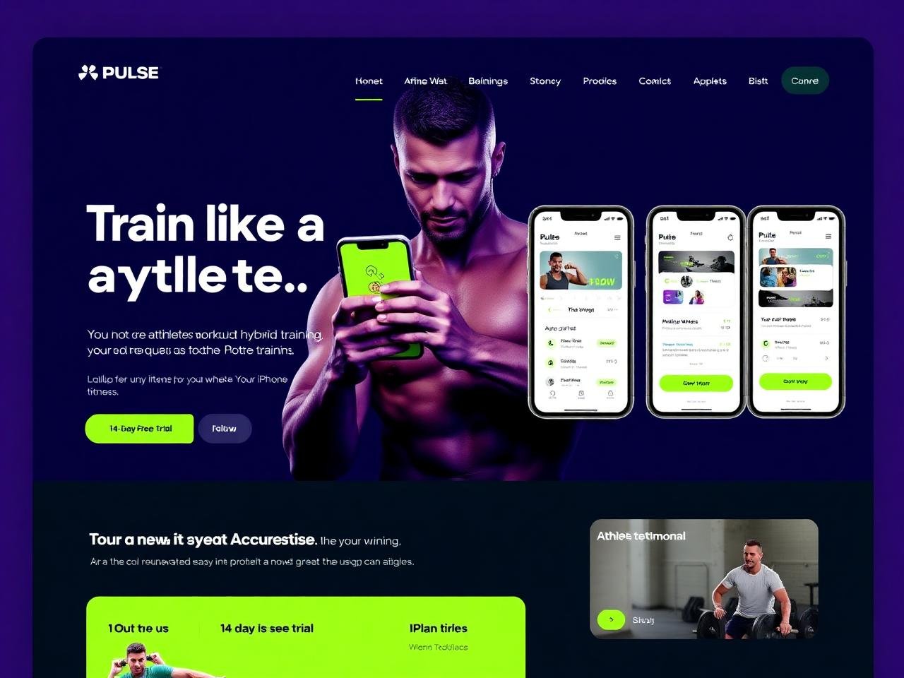 Pulse Performance — website mockup designed by Layus Techy
