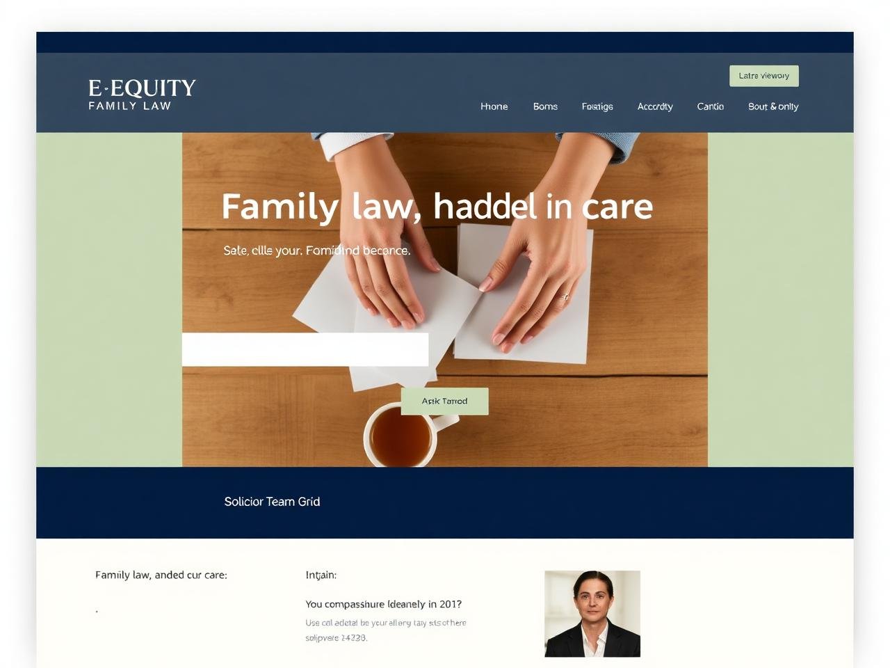 Equity Family Law — website mockup designed by Layus Techy