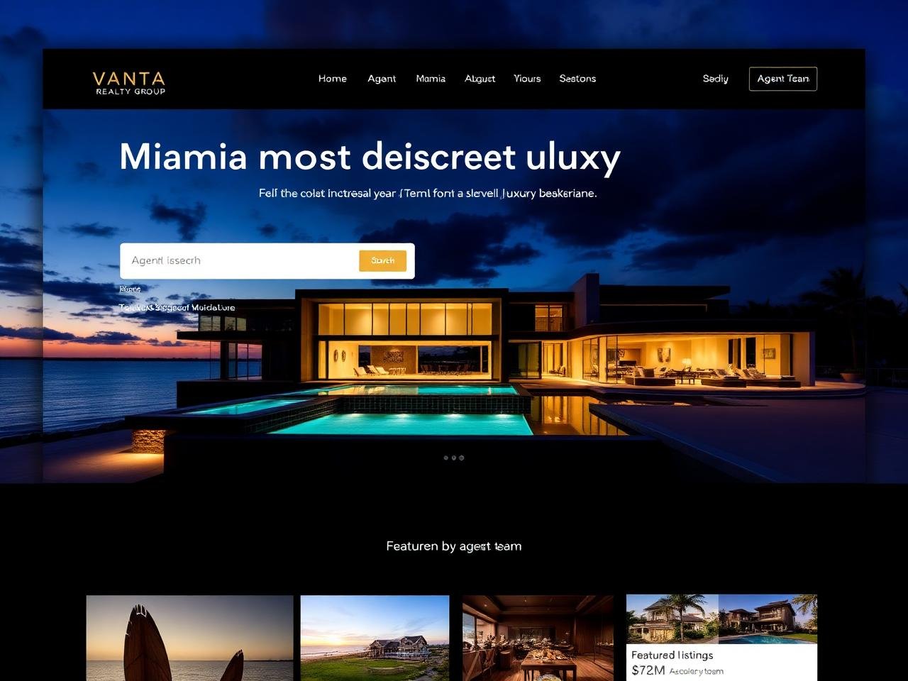 Vanta Realty Group — website mockup designed by Layus Techy