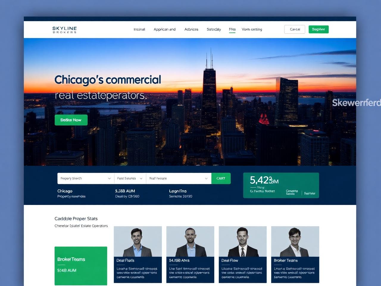 Skyline Brokers — website mockup designed by Layus Techy