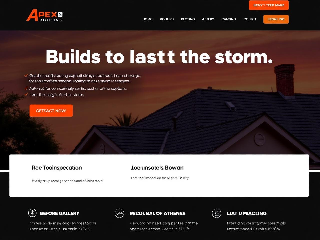 Apex Roofing — website mockup designed by Layus Techy