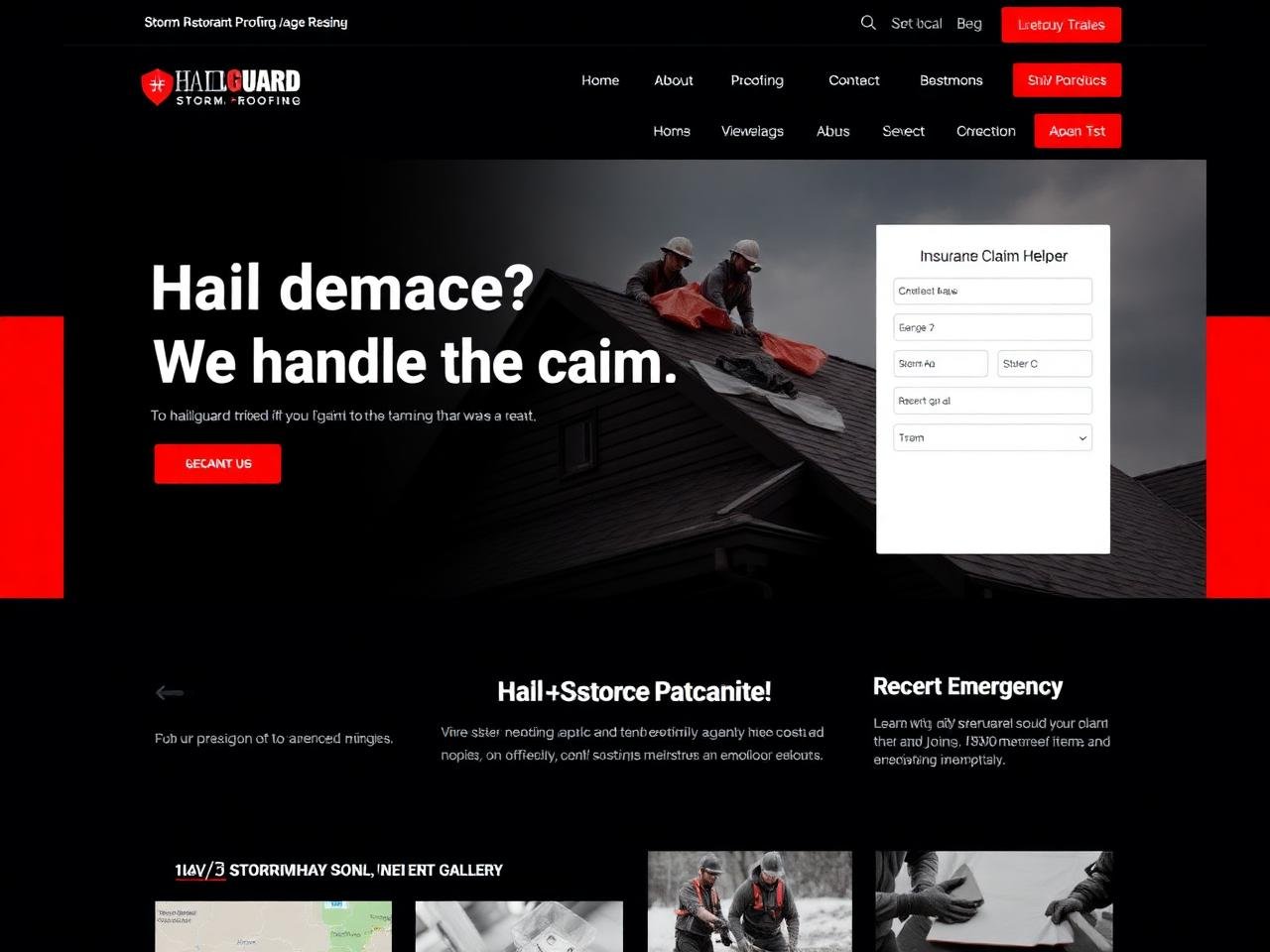 Hailguard Pros — website mockup designed by Layus Techy